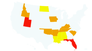 Map Shows States With Bathroom Bans