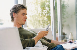 stock photo man on phone