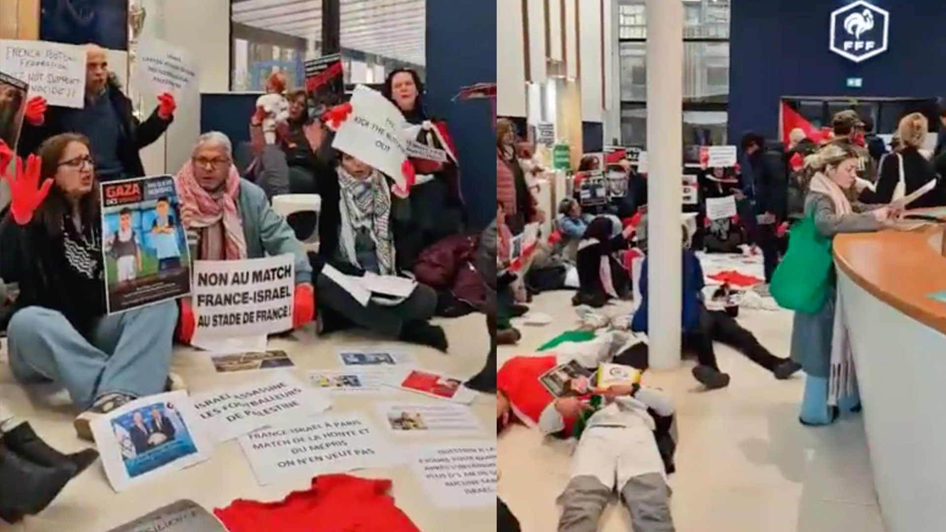 Pro-Palestine activists storm French football headquarters | Israel-Palestine conflict