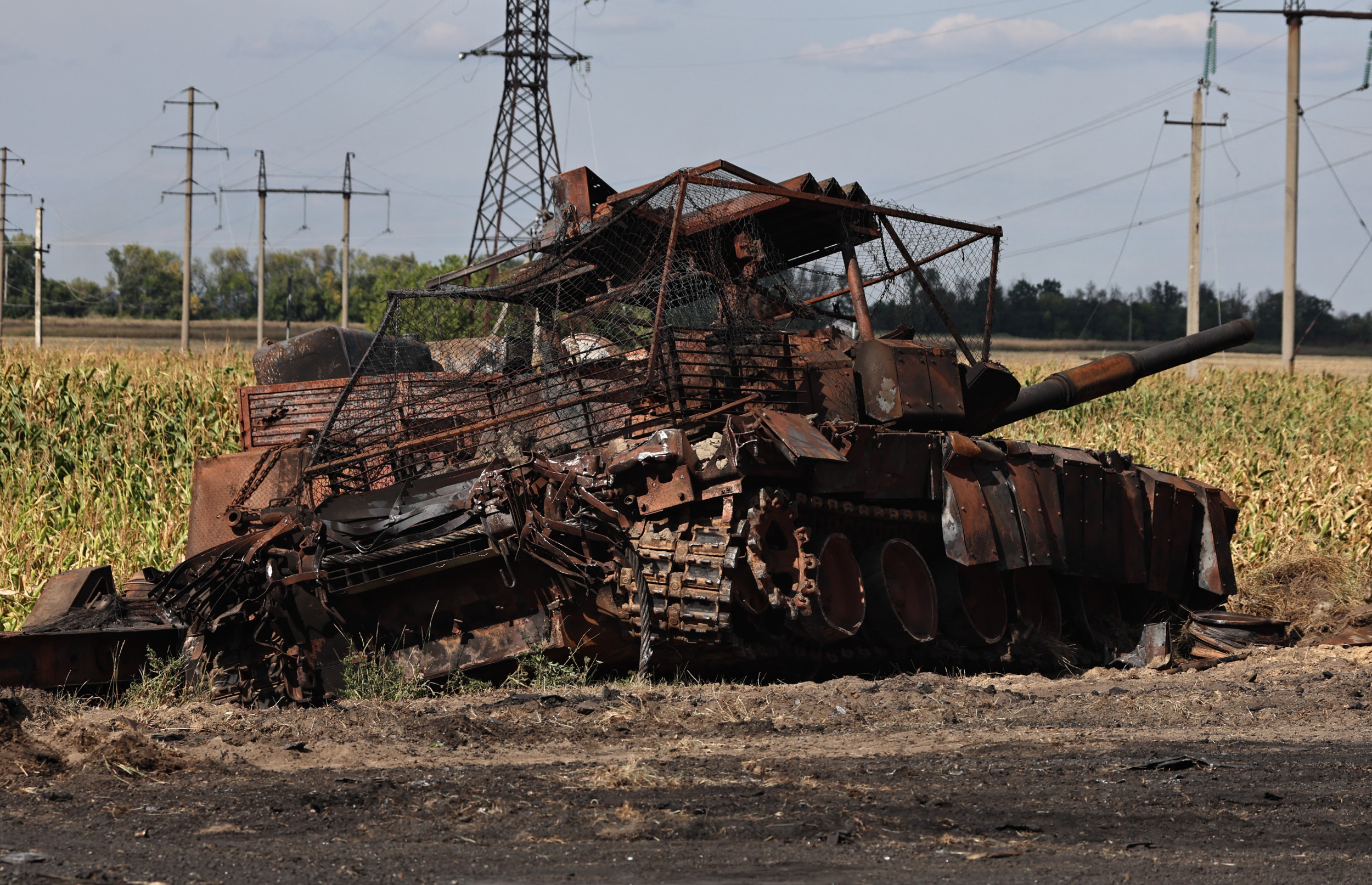 Russian tank in Kursk region