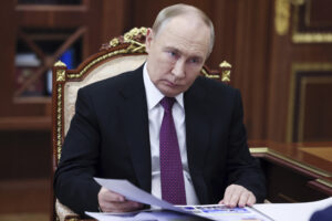 Russian President Vladimir Putin at Party Meeting