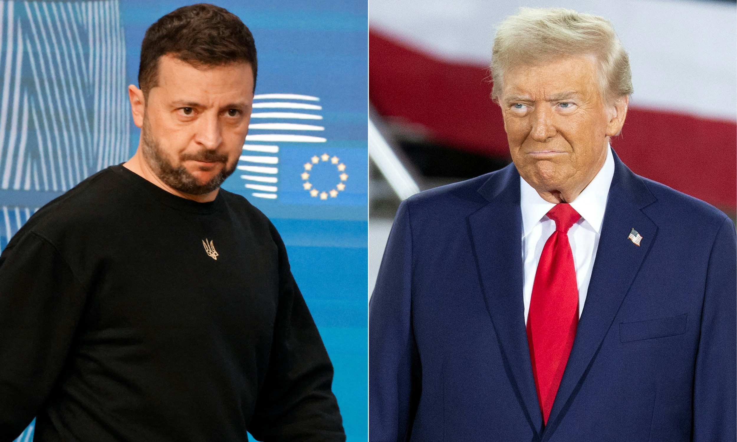 Volodymyr Zelensky and Donald Trump