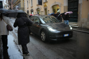 Tesla electric car in Italy