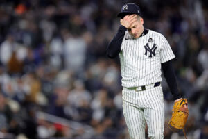 Injured Yankees starting pitcher Clarke Schmidt.