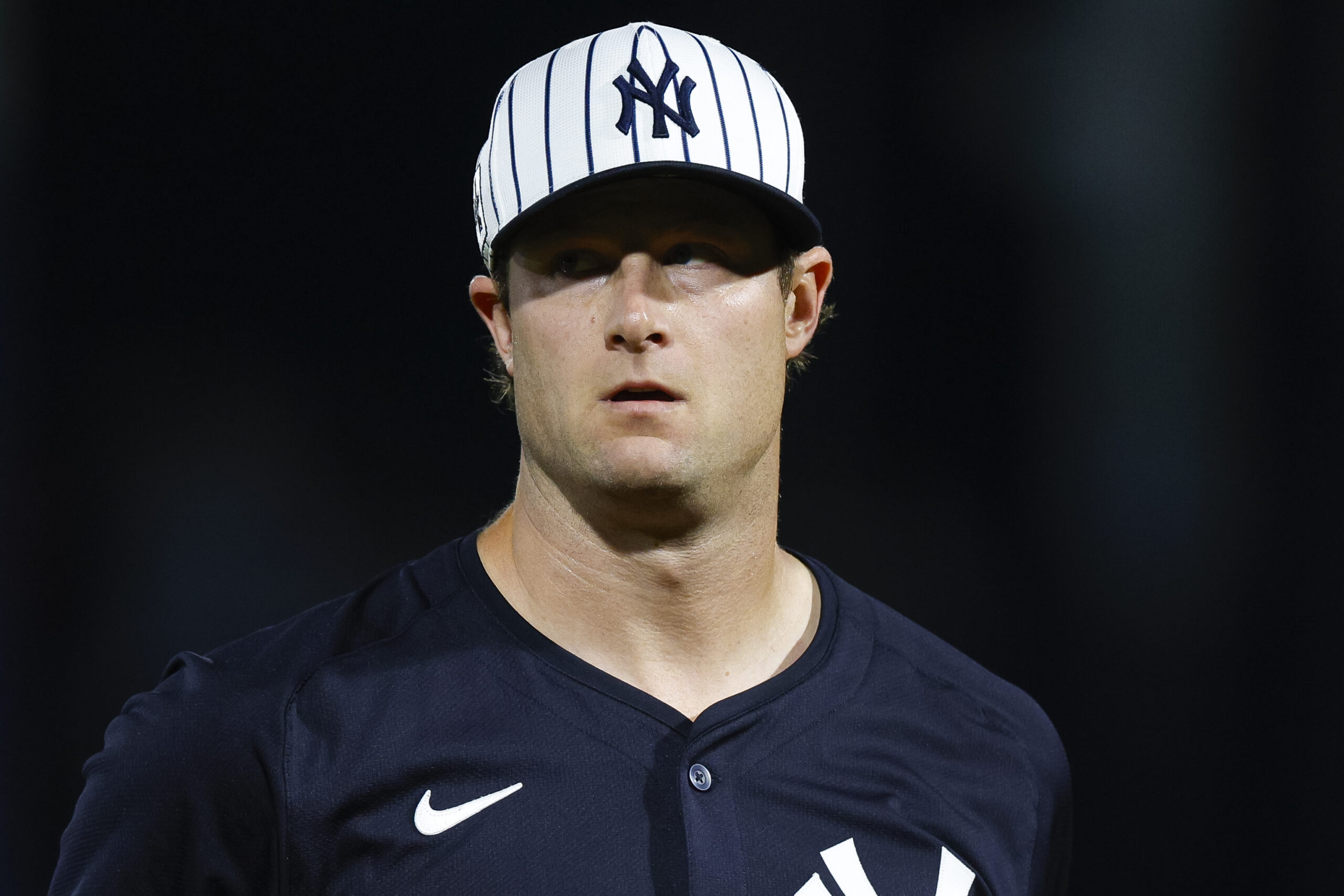 Injured New York Yankees pitcher Gerrit Cole