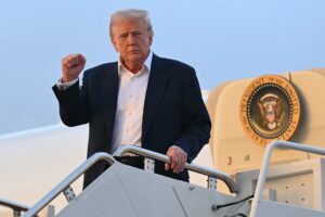 President Donald Trump disembarks