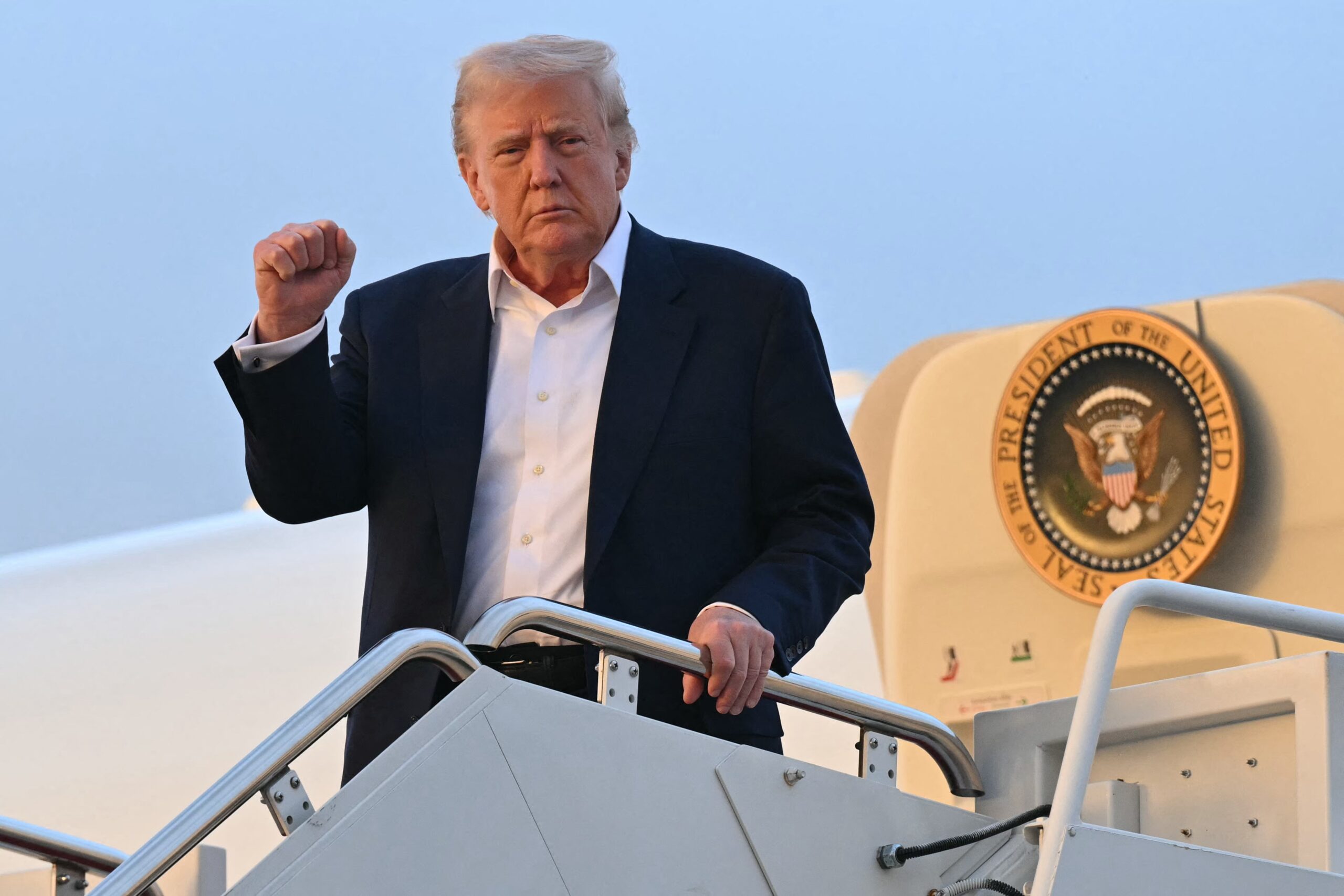 President Donald Trump disembarks