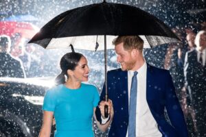 Meghan Markle and Prince Harry in Rain