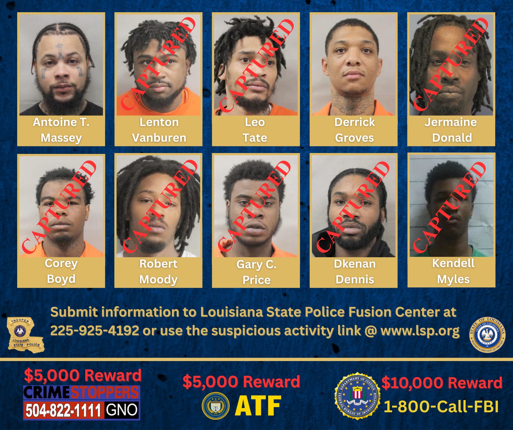 New Orleans Inmate Escape Update: Monday's Captures Leaves 2 on Run