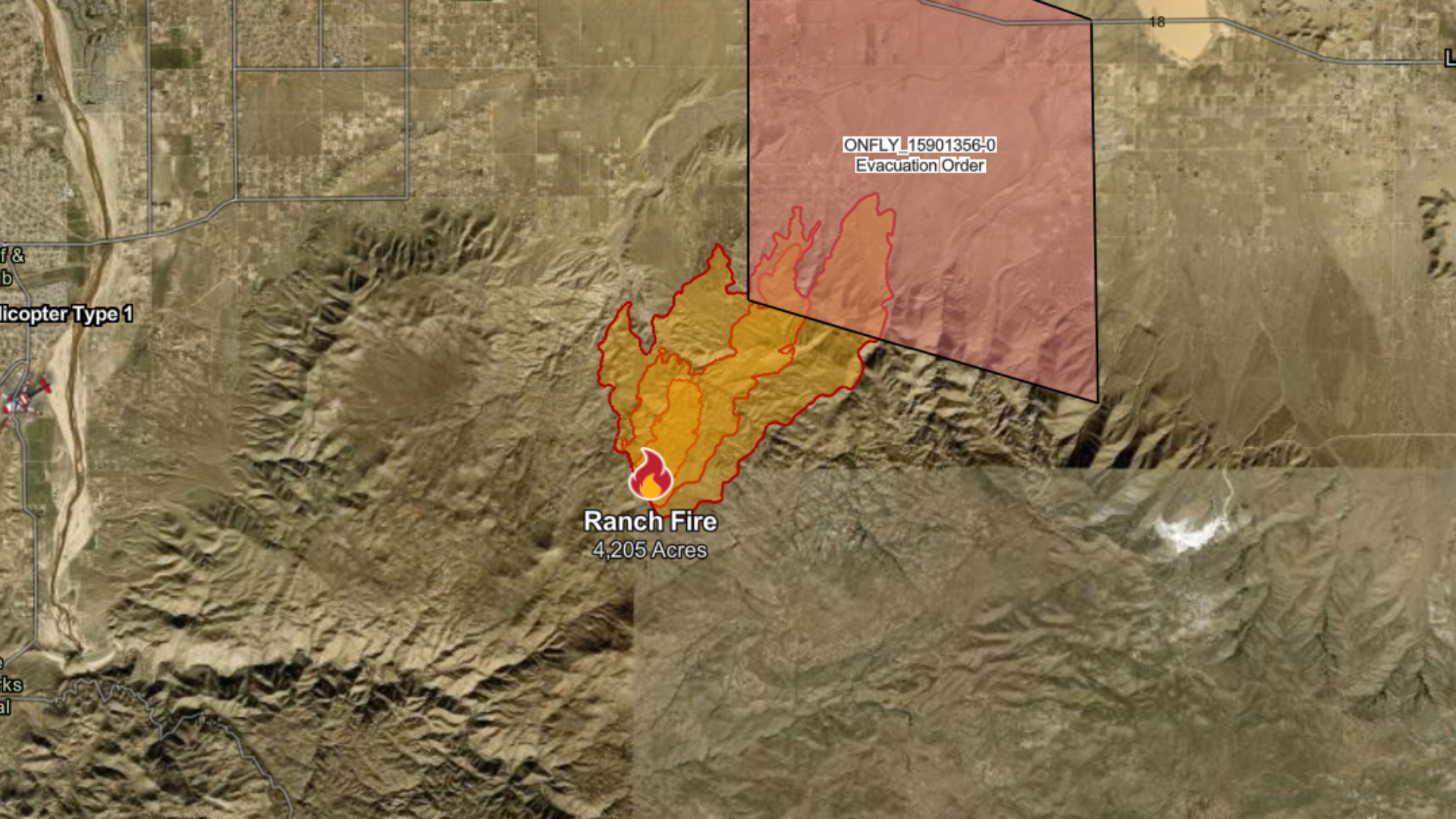 California Ranch Fire map