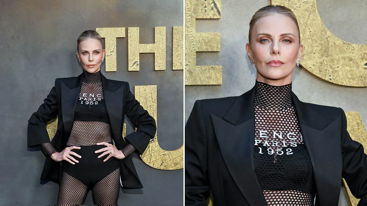 Charlize Theron dares to bare in fishnet catsuit ahead of 50th birthday