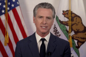 California Governor Gavin Newsom speaks