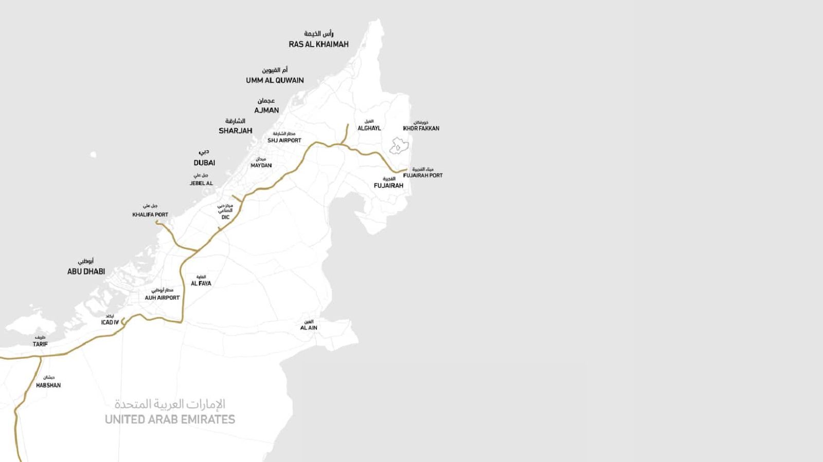 UAE high-speed rail map