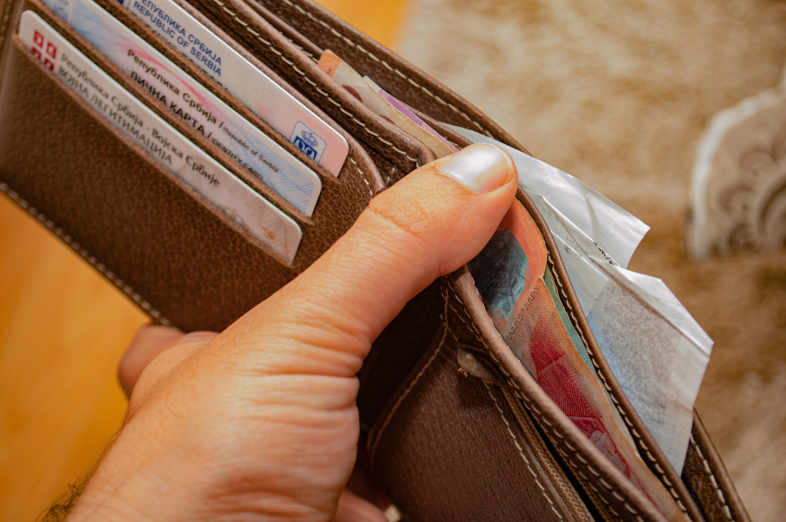 Wallet with cards