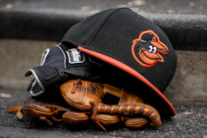 Orioles hat and glove