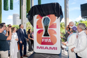 Beau Ferrari and Marc Anthony unveil countdown clock