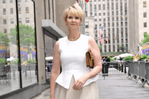 Cynthia Nixon "Today" Show American Flags NYC