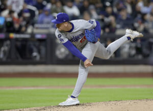 Los Angeles Dodgers pitcher Bobby Miller
