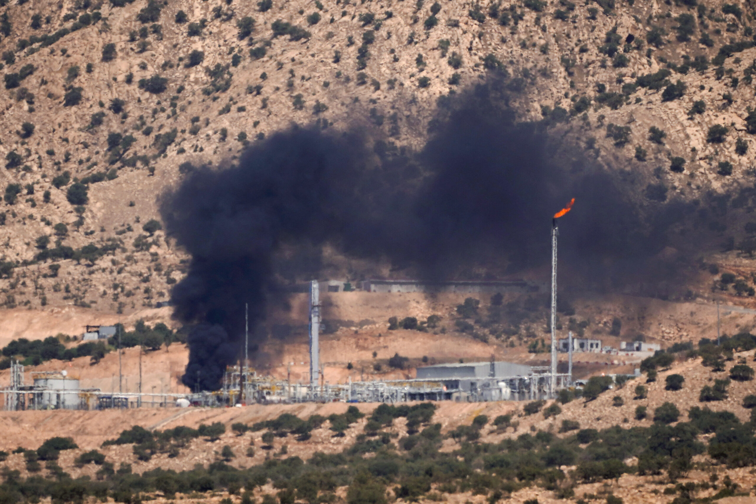 Iraq oil field following a drone attack