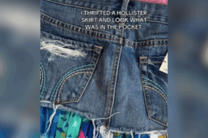 Gen Zer Thrifts 2000s Skirt, Can't Believe What She Finds in the Pocket