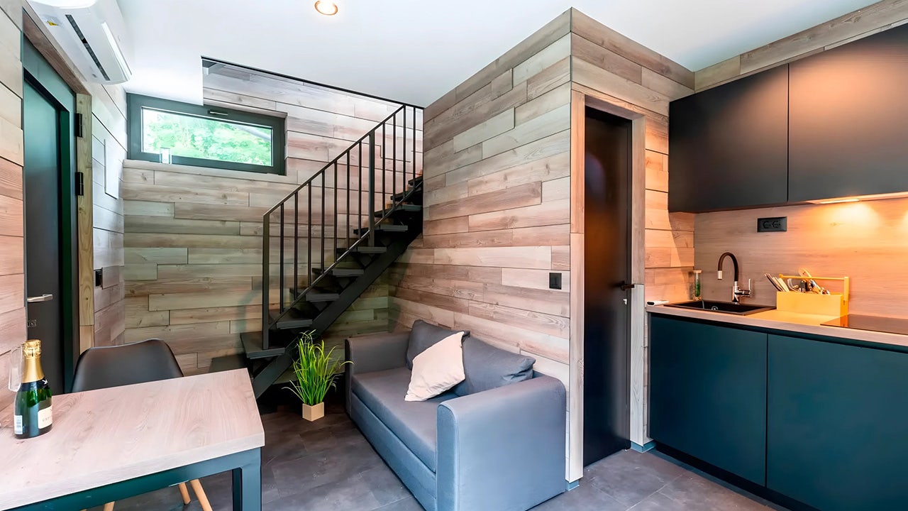 German prefab tower offers 3-story tiny home living with skyline views