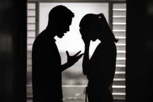 Couple arguing stock image