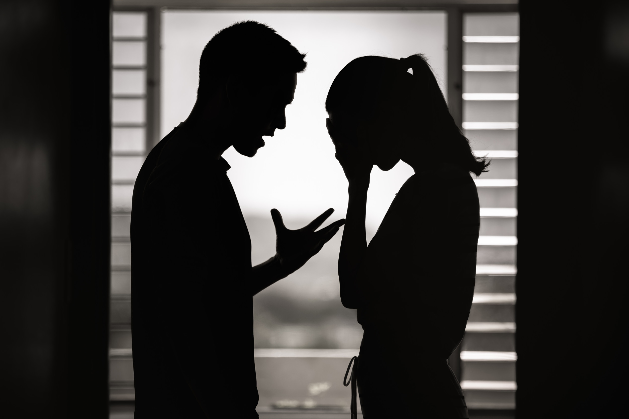 Couple arguing stock image