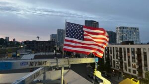 ICE officer replaces American flag burned by Portland protesters on July 4