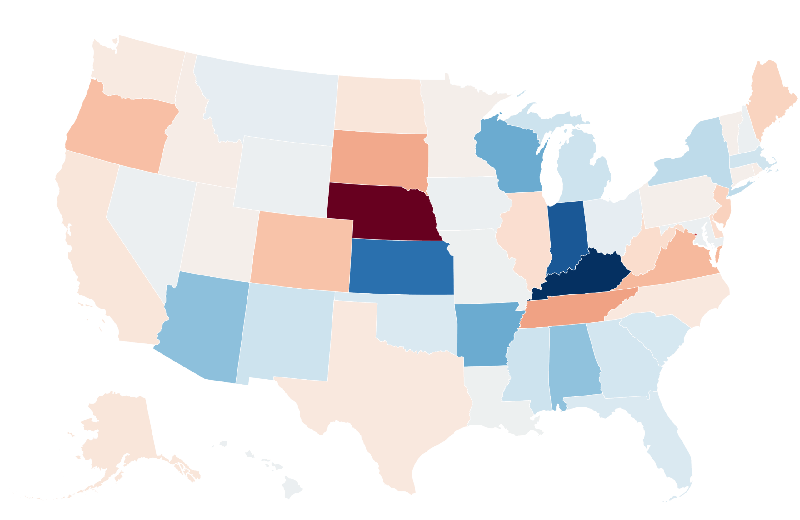 Map Shows States Where Unemployment Claims Are Rising and Falling