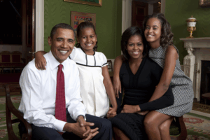 Barack Michelle Obama Family Portrait White House
