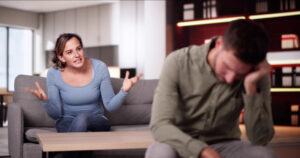 Woman yelling at partner