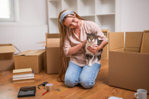 Woman with cat