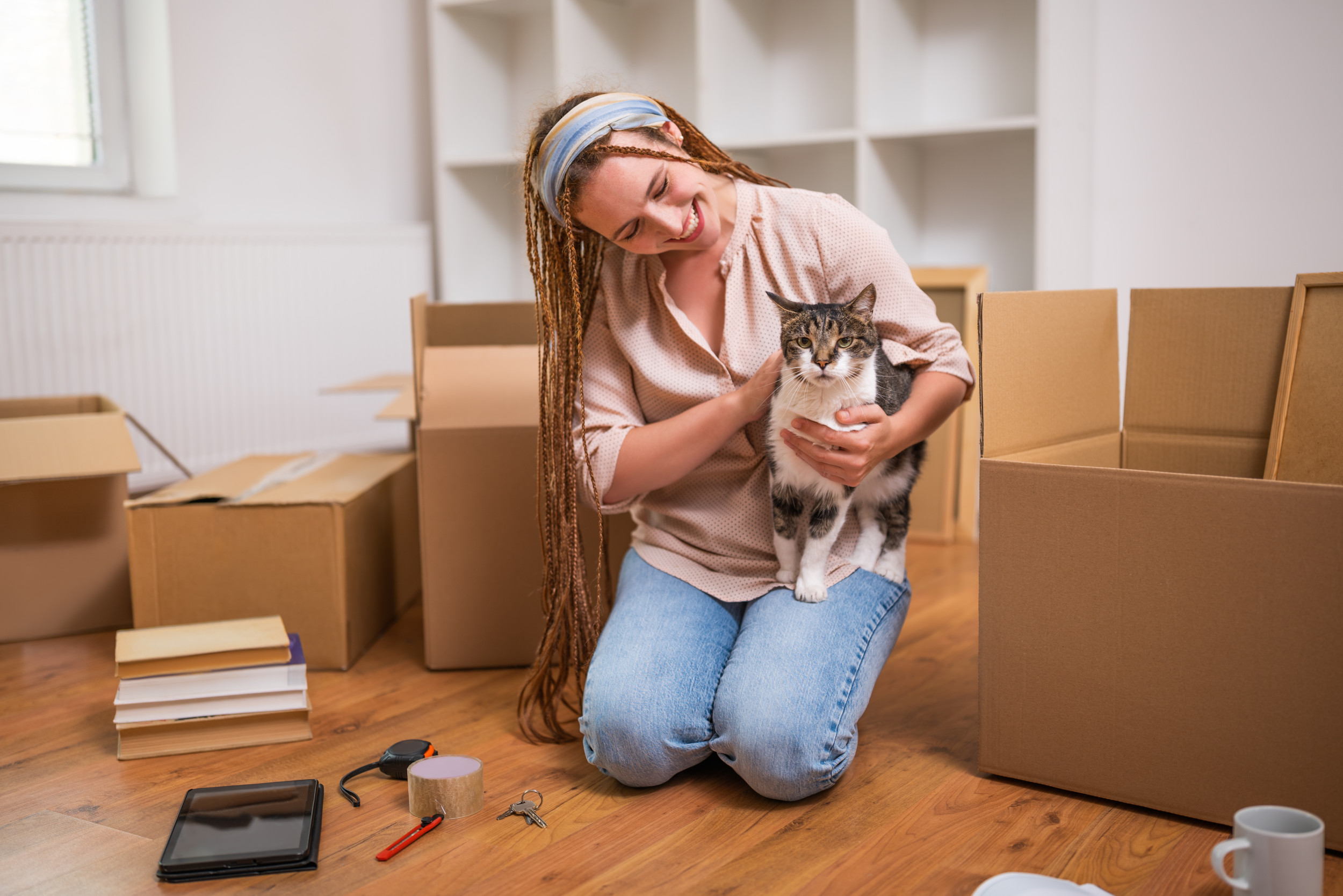 Woman with cat