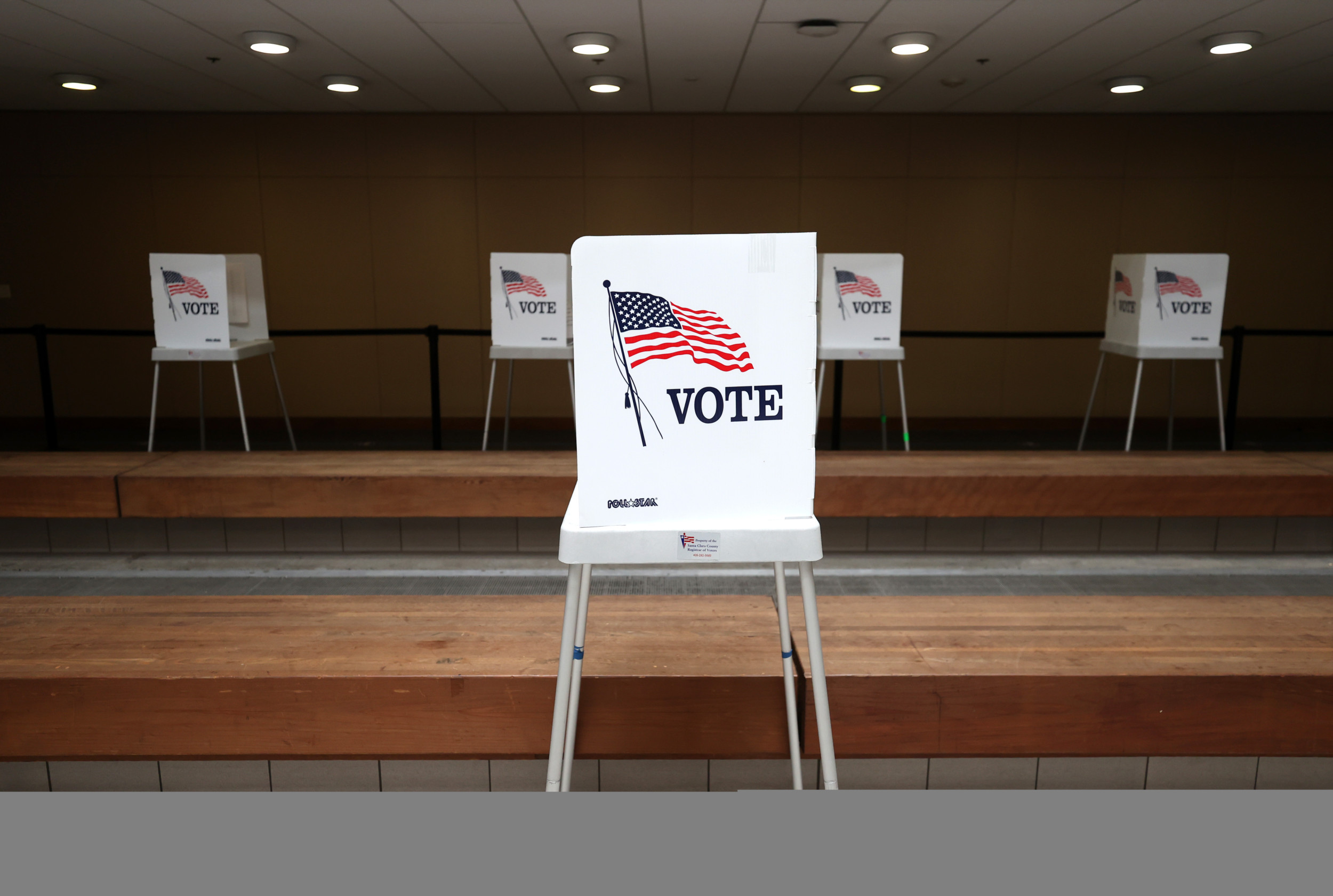 A view of voting booths