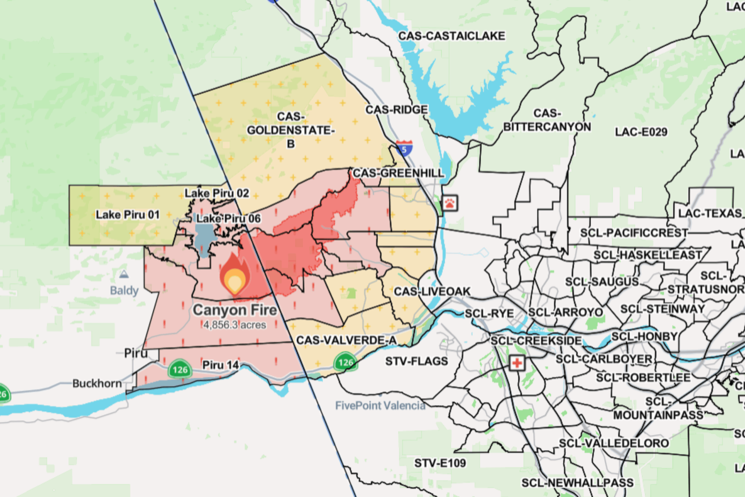 Canyon Fire map
