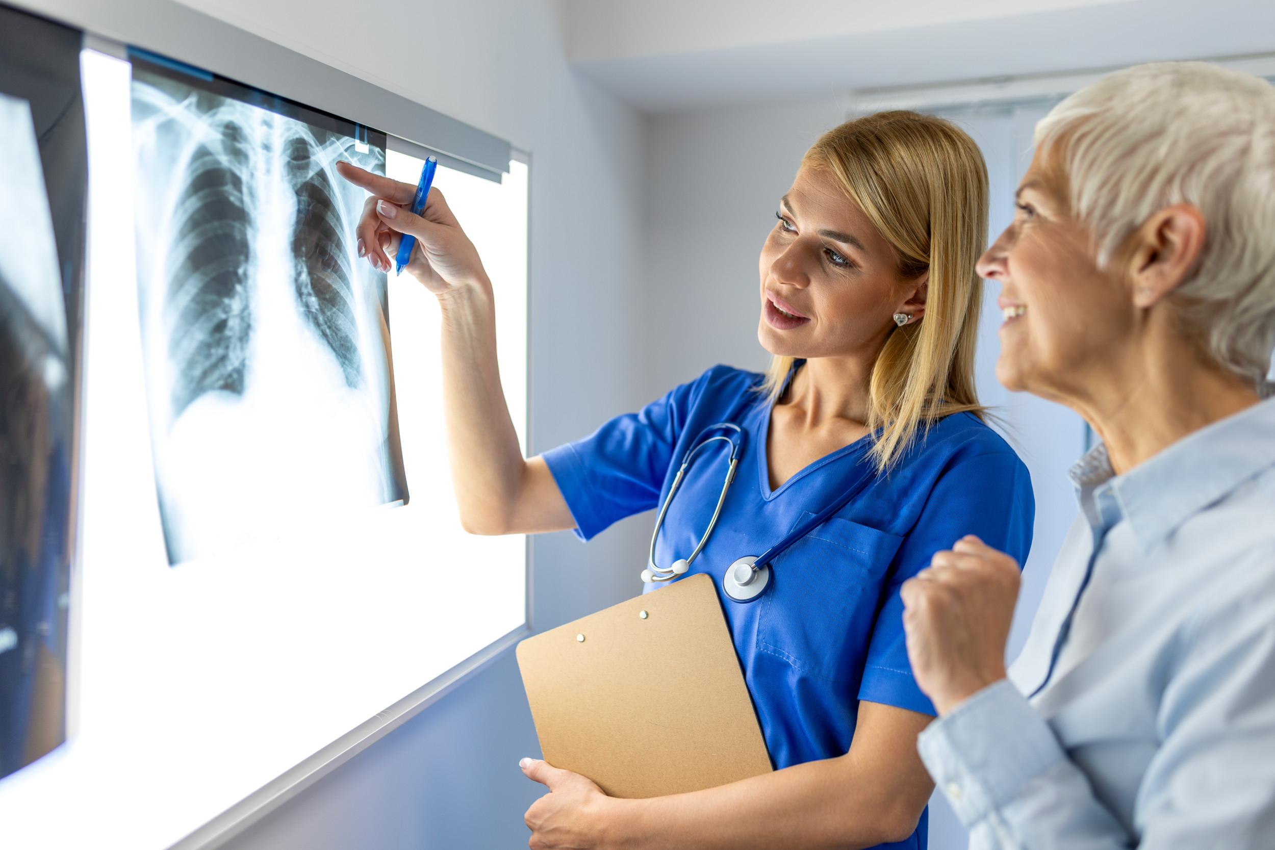 Doctor patient x ray.