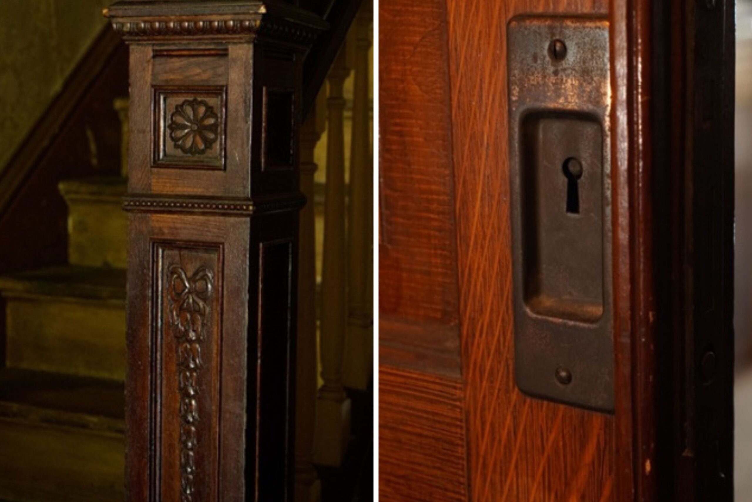 Interior features of Victorian home in Pennsylvania.