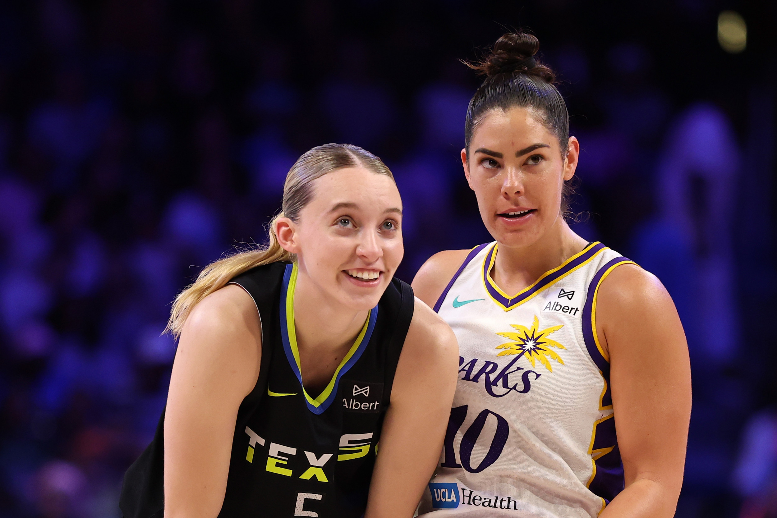 Paige Bueckers and Kelsey Plum