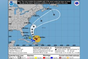 NHC Erin map