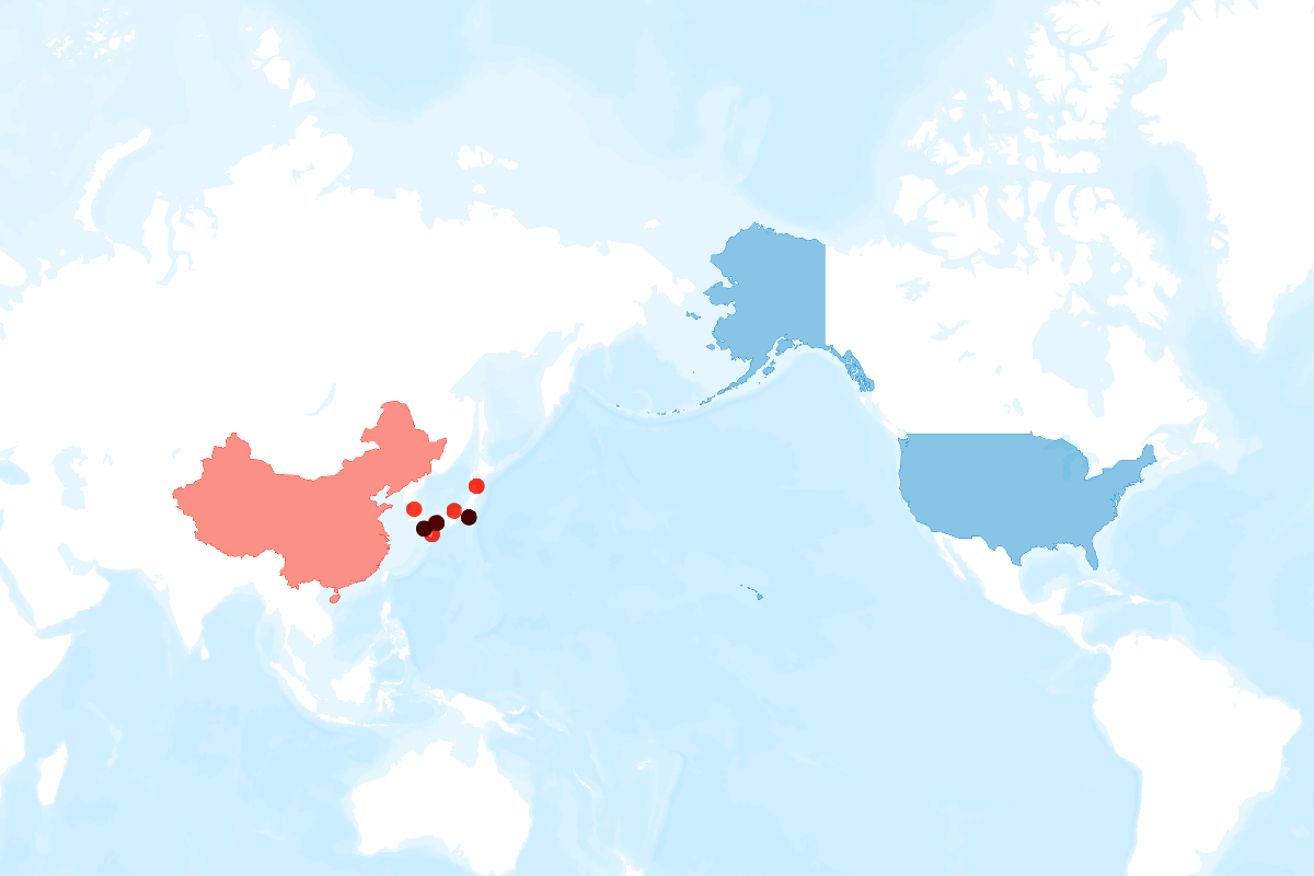 Map Shows F-35 Bases and Jet Fighter Carriers Near China
