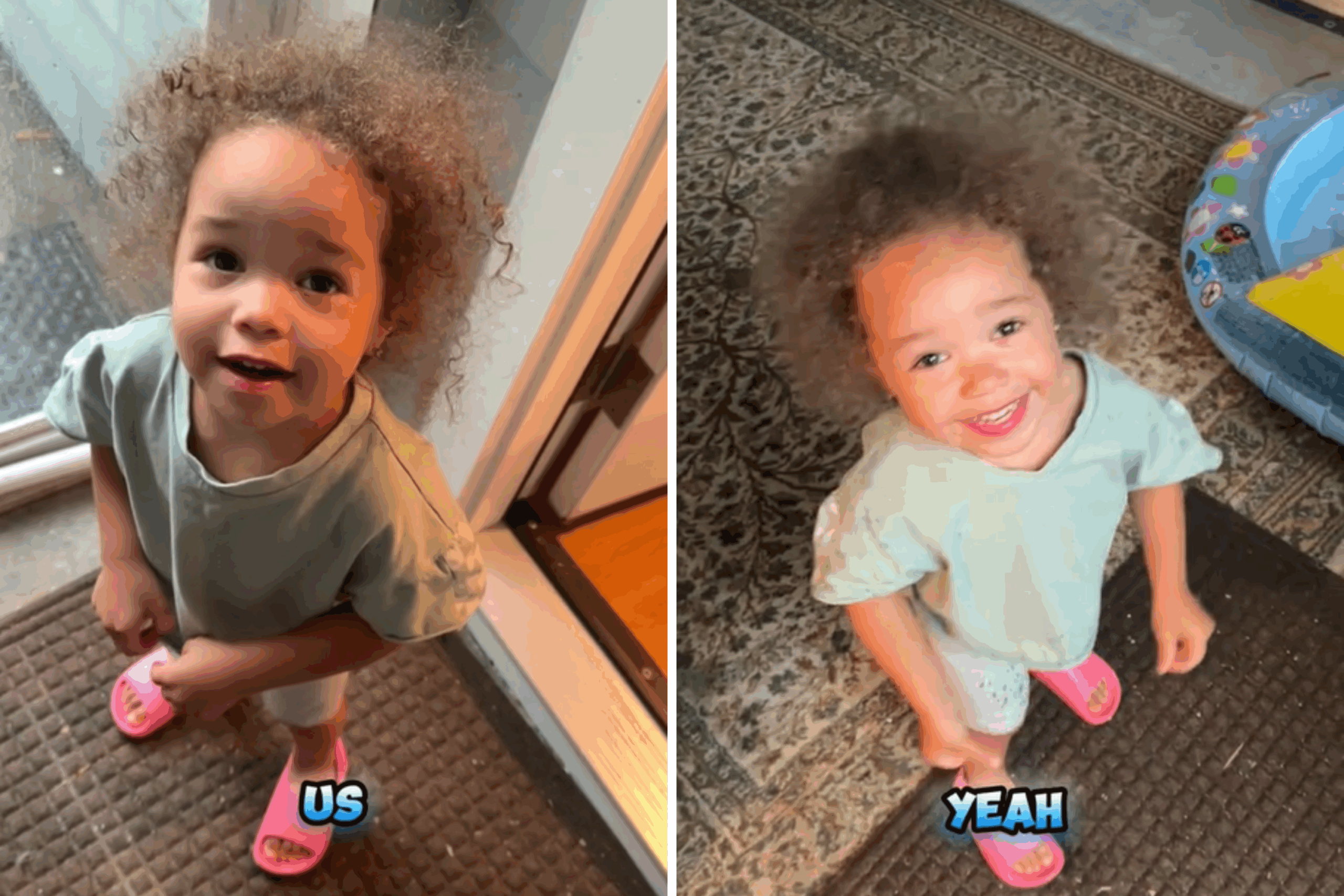 Toddler insists going out in rain